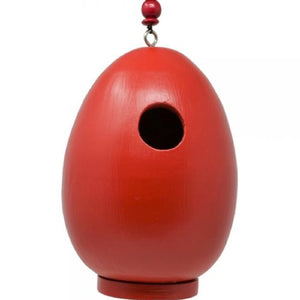 Giant Red Egg Wooden Birdhouse