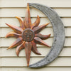 Sun & Moon Flamed/Zinc Metal Wall Sculpture