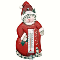 Holiday Cat Window Thermometer Small