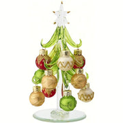 Glass Tree w/Gold Ornaments 6 inch GB