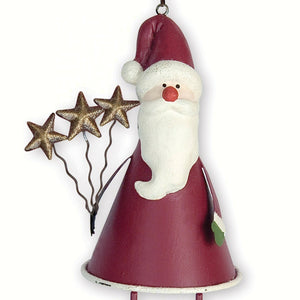 Gold Star Santa Hanging Ornament