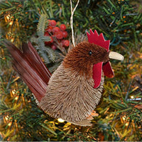 Rooster Assorted Bristle Brush Ornament