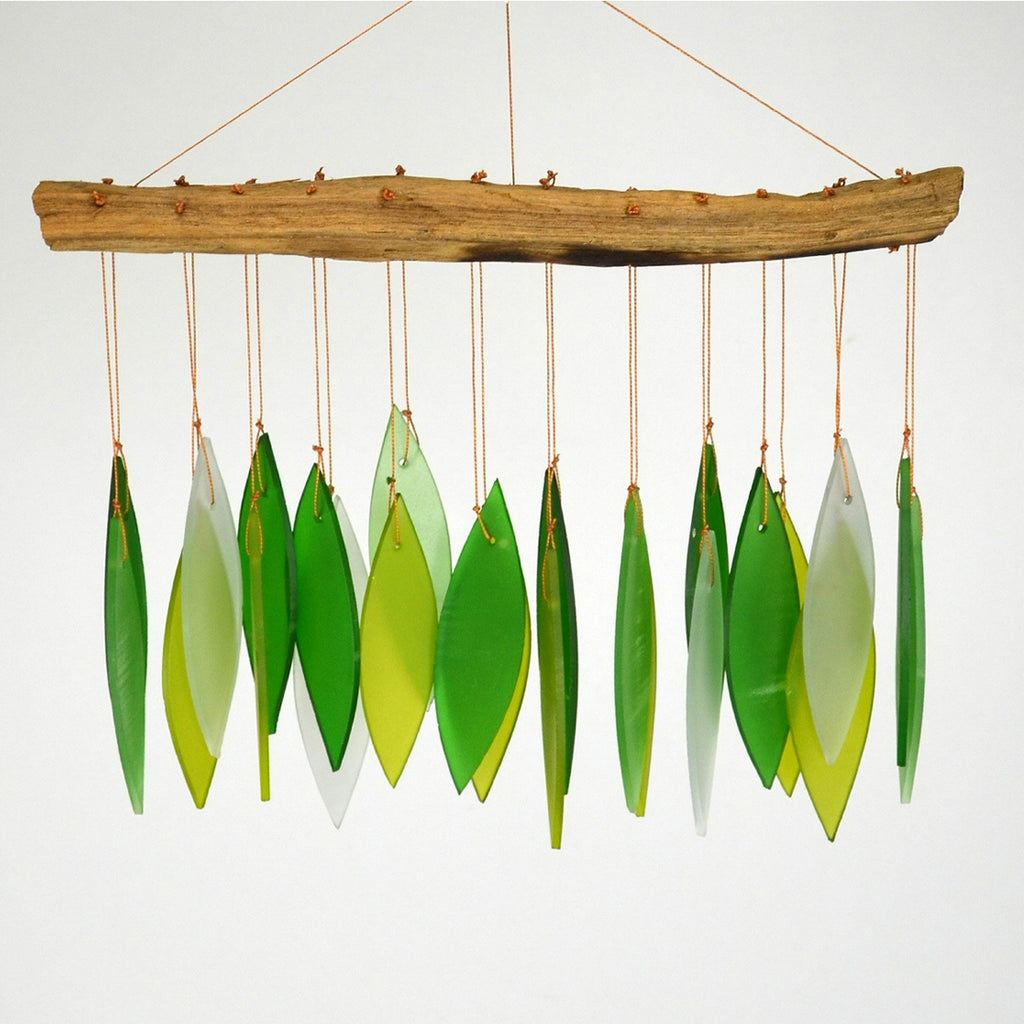 Spring Leaves & Driftwood Glass Chime