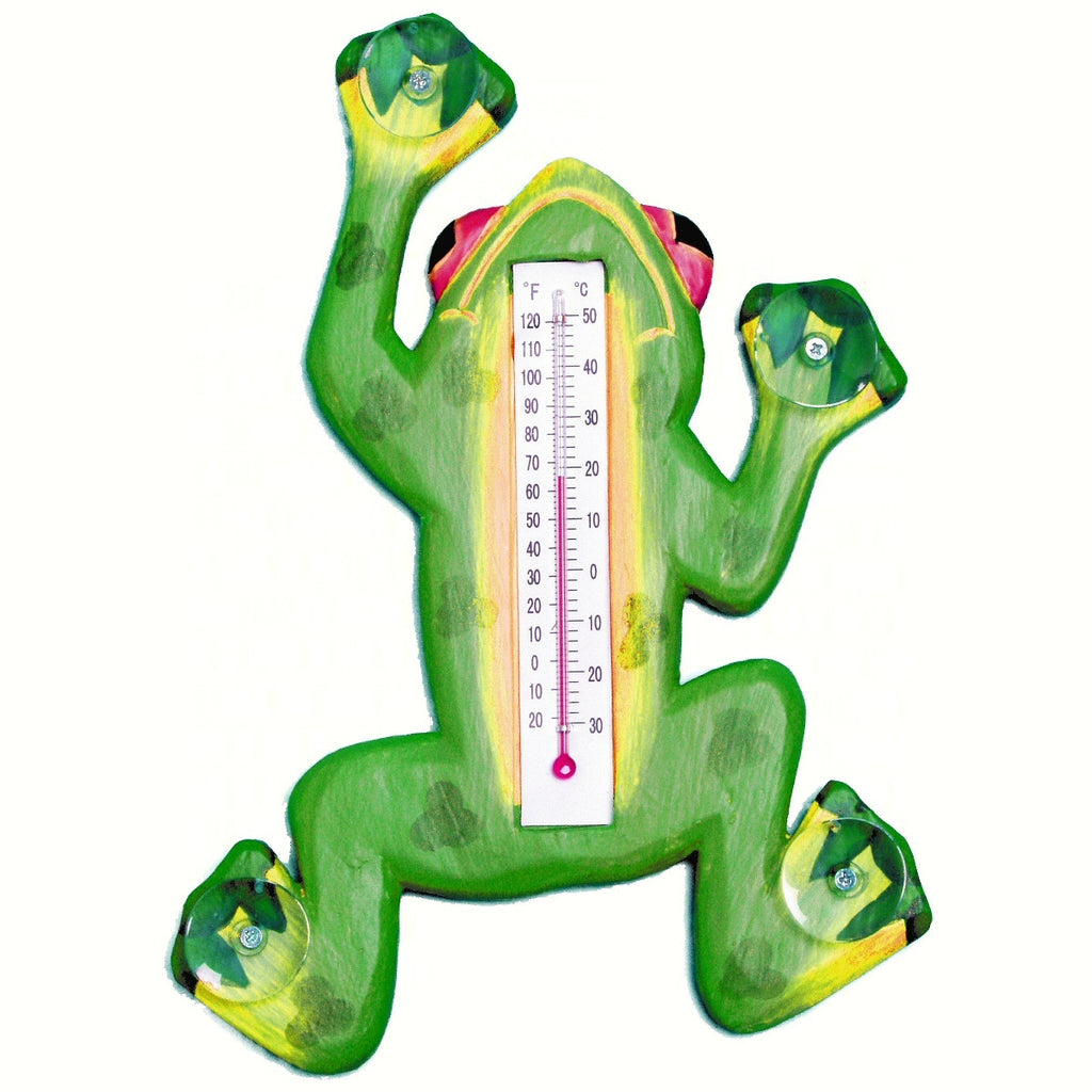 Climbing Frog Window Thermometer Small
