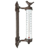 Cast Iron Bird Wall Thermometer Antique Brown