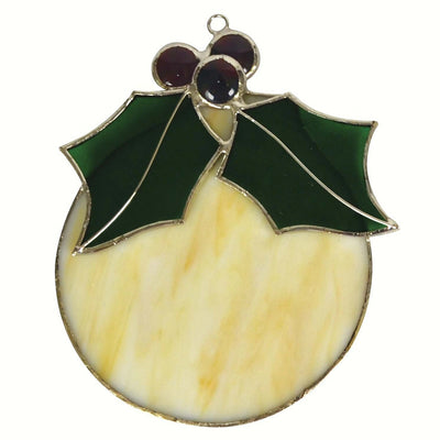 White Ball Ornament Stained Glass Suncatcher