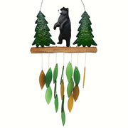 Forest Bear Glass Wind Chime