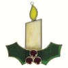 White Candle Stained Glass Suncatcher