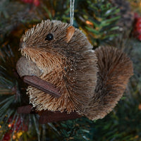 Squirrel Grey Bristle Brush Ornament