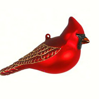 Northern Cardinal Glass Bird Ornament