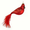 Feather Tail Cardinal Glass Ornament