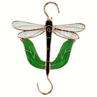 Black Dragonfly Stained Glass Hanging Hook