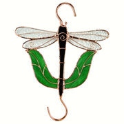 Black Dragonfly Stained Glass Hanging Hook