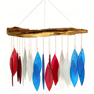 Red, White & Blue Glass Wind Chime