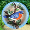 Bluebird Glass Bird Bath Bowl