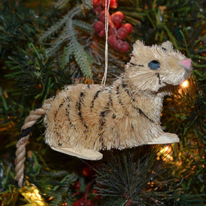 White Tiger Bristle Brush Ornament