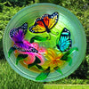 Butterflies Glass Bird Bath w/Stake
