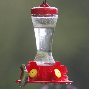Impatiens Glass Hummingbird Feeder