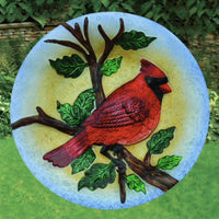Cardinal Glass Bird Bath w/Stand
