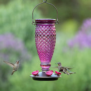 Diamond Top Fill Glass Hummingbird Feeder