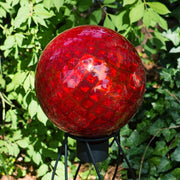 Red Diamond Embossed Gazing Globe 10 inch