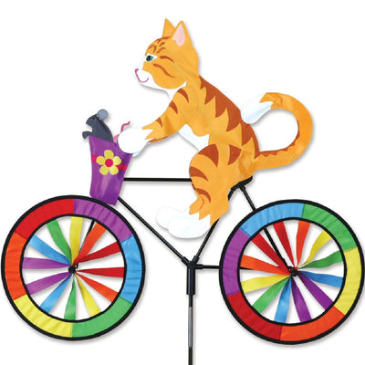 Orange Cat Bicycle Wind Spinner 30 inch