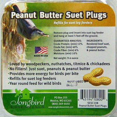 Peanut Butter Suet Plugs 9.4 oz - 3 pks