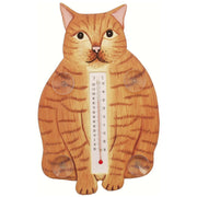 Fat Orange Tabby Window Thermometer Small
