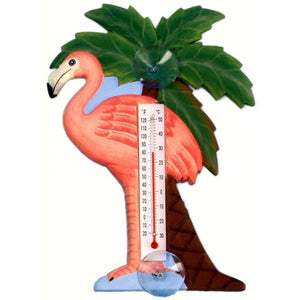 Flamingo Palm Window Thermometer Small