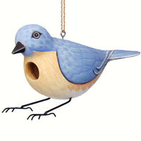 Bluebird Perching Wooden Birdhouse
