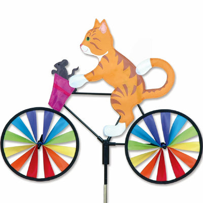Orange Cat Bicycle Wind Spinner 20 inch