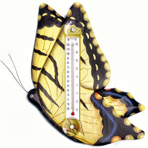 Yellow Butterfly Window Thermometer Small