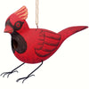 Cardinal Perching Wooden Birdhouse