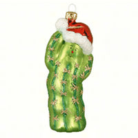 Christmas Cactus Glass Ornament
