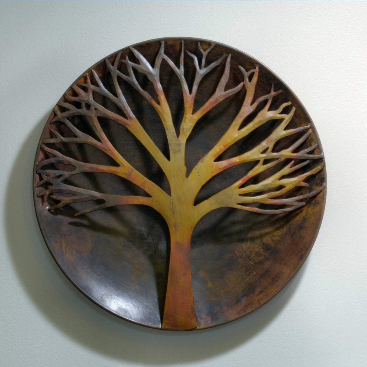 Raised Tree Flamed Metal Wall Sculpture 12 inch | Momma's Home Store