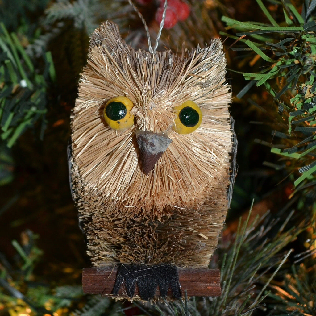 Long-Eared Owl Bristle Brush Ornament