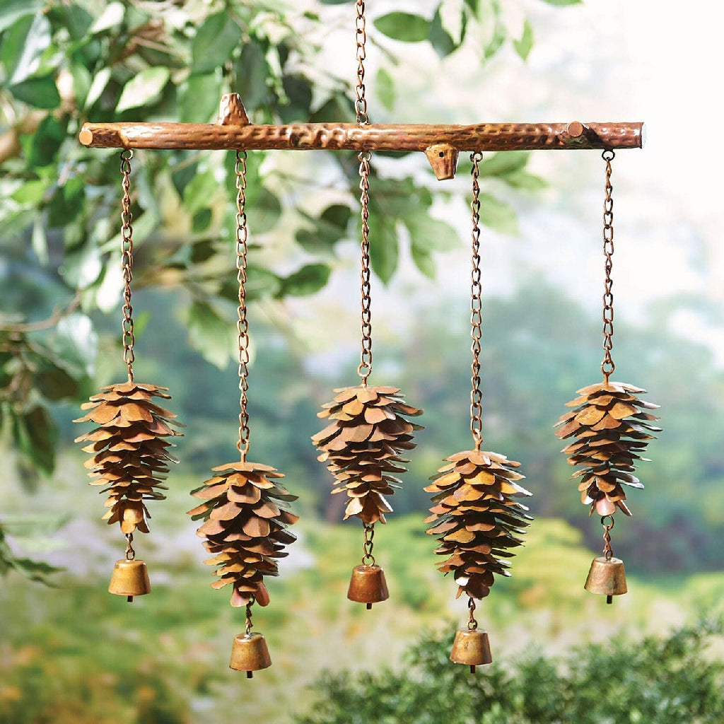Pine Cones w/Bells Flamed Wind Chime