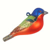 Painted Bunting Glass Bird Ornament