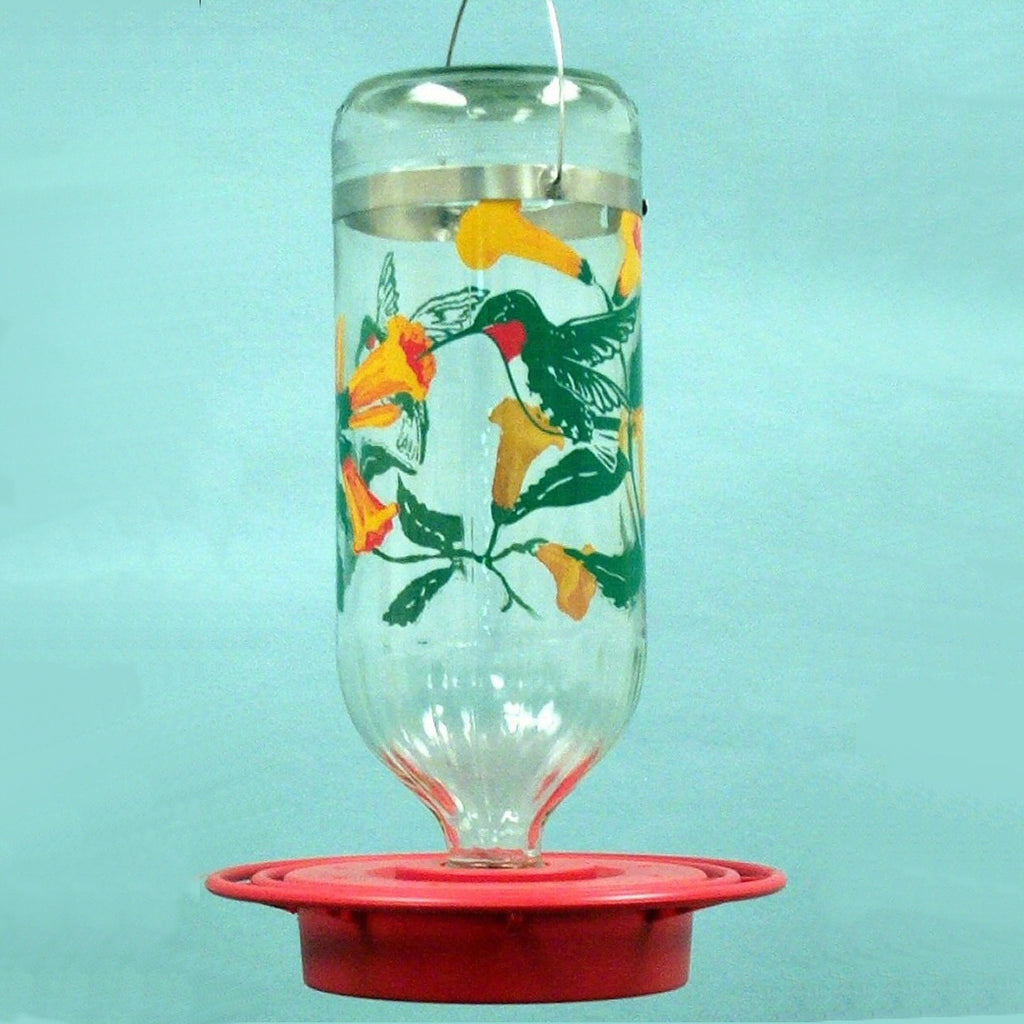 Glass Painted Hummingbird Feeder 32 oz - Momma's Home Store