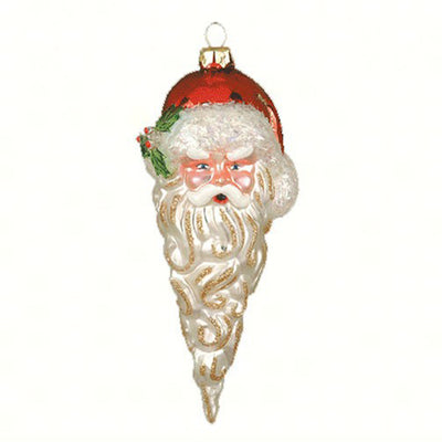 Santacicle Christmas Glass Ornament