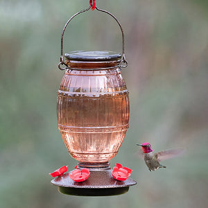 Prohibition Top Fill Glass Hummingbird Feeder