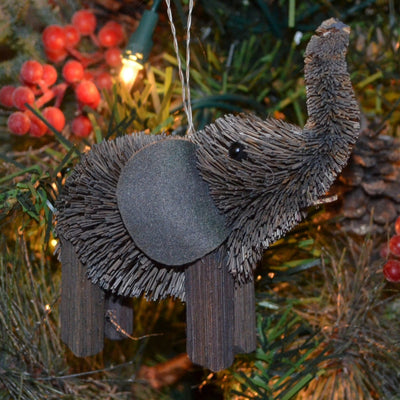 Elephant Grey Bristle Brush Ornament