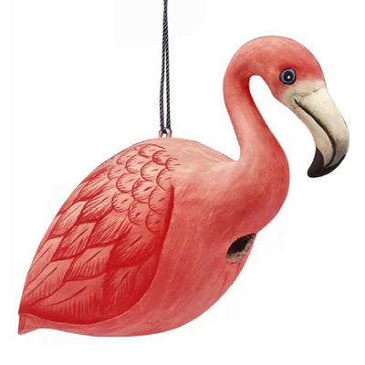 Pink Flamingo Wooden Birdhouse