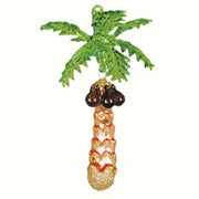 Palm Tree Glass Christmas Ornament