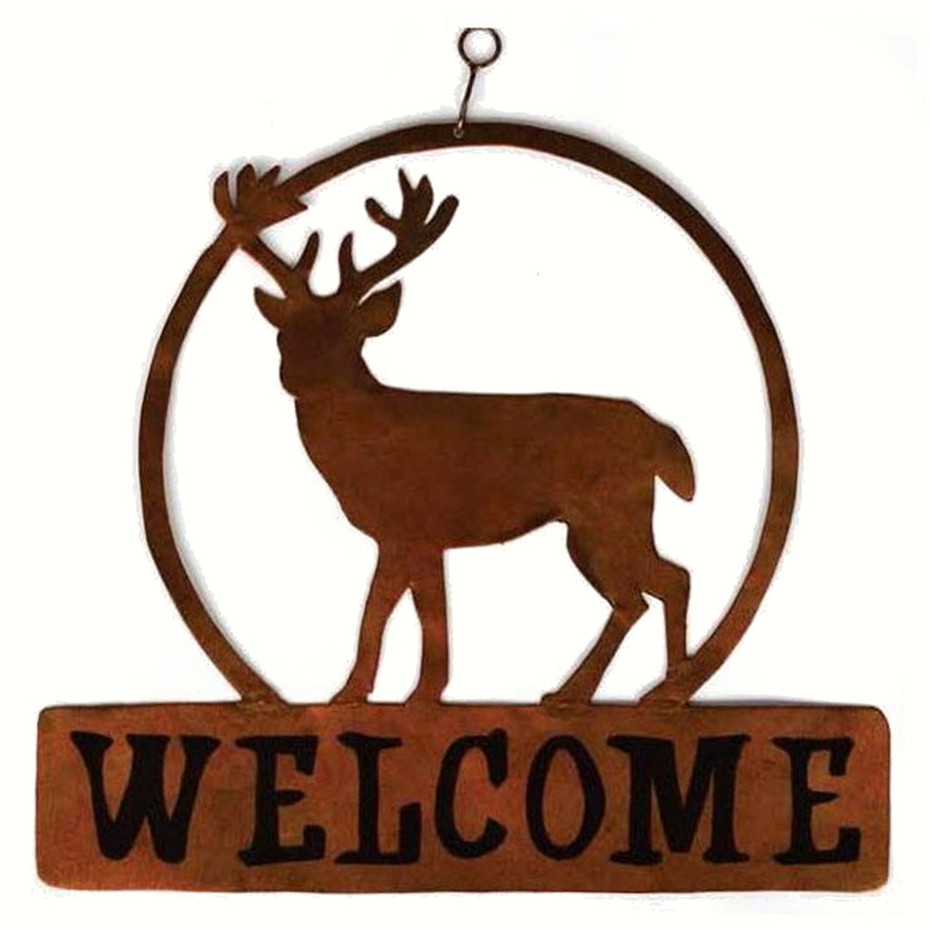 Deer Metal Hanging Welcome Sign