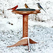 Heated Double Ring Cedar Bird Bath w/Post