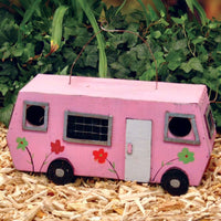 Retro Pink Luv Bus Birdhouse