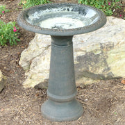 Fiber Clay Sand Birdbath with Base