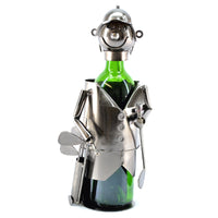 Golfer w/Caddy Sculpture Bottle Holder
