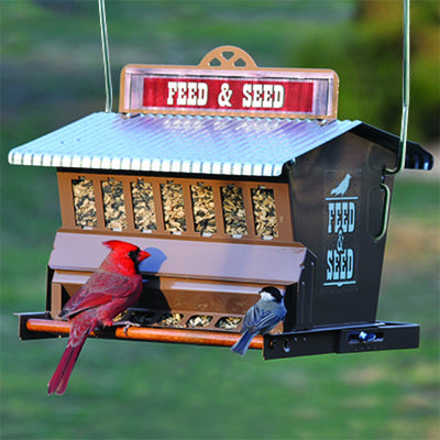 Rustic Farmhouse Feed & Seed Bird Feeder